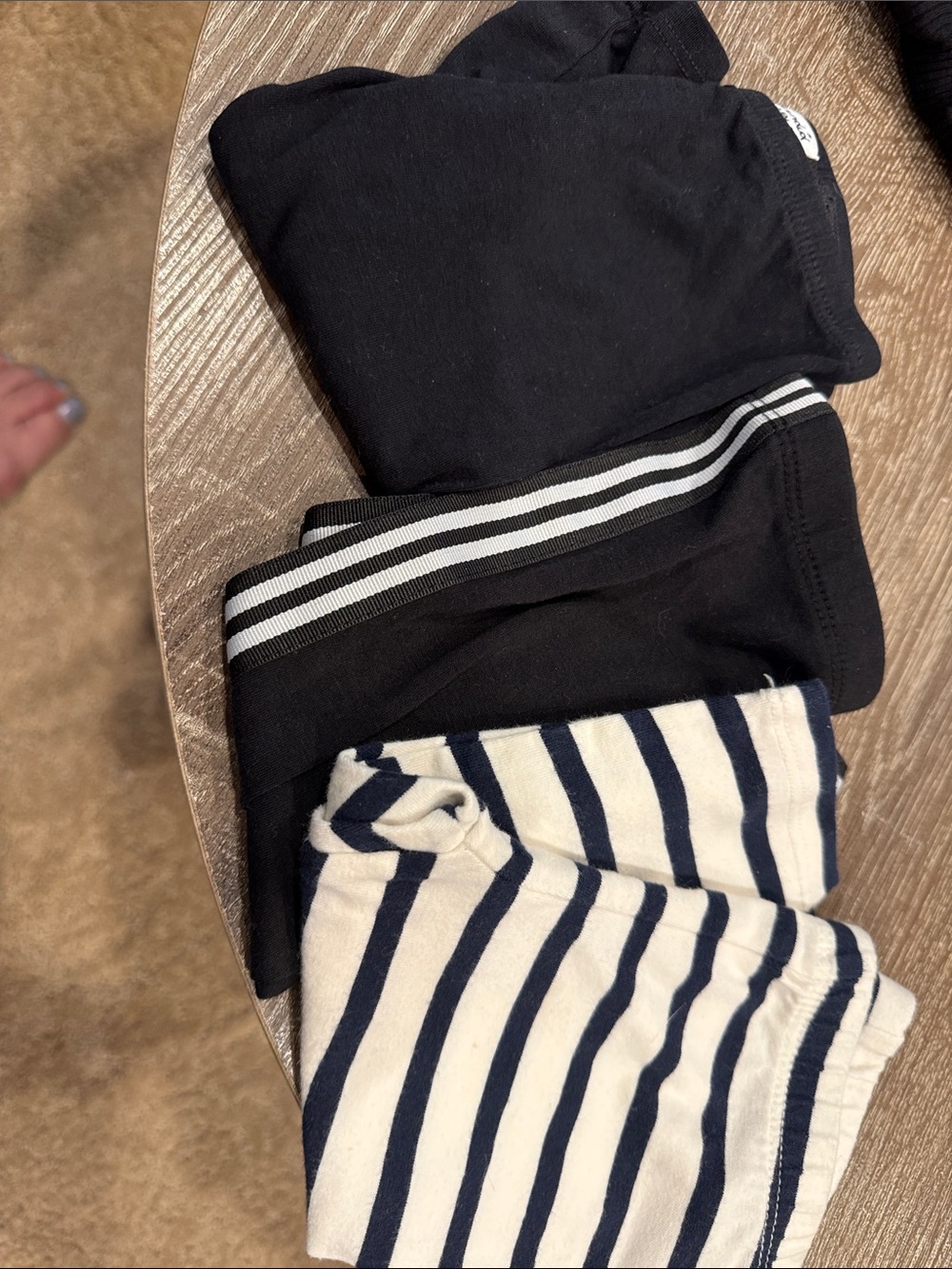 Splendid Black and Navy Striped Kids Shorts Set